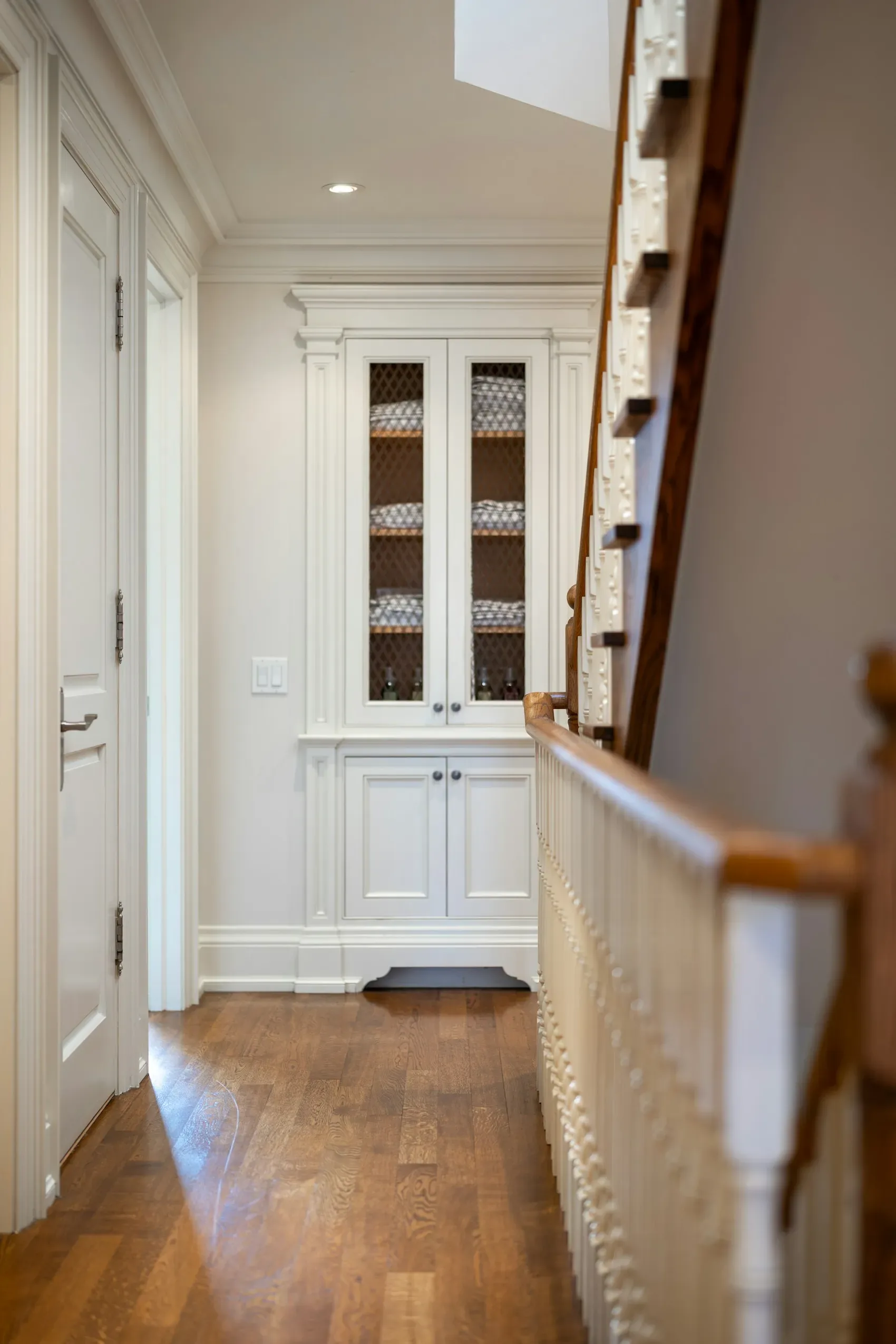 Custom white built-in cabinetry